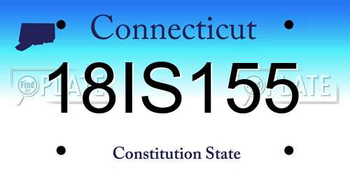 18IS155 Connecticut License Plate