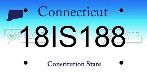 18IS188 Connecticut License Plate