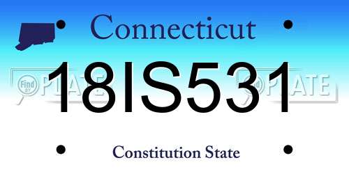 18IS531 Connecticut License Plate