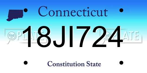 18JI724 Connecticut License Plate