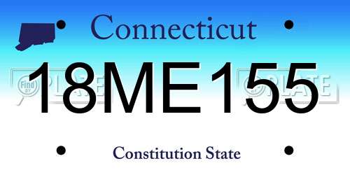 18ME155 Connecticut License Plate