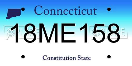 18ME158 Connecticut License Plate