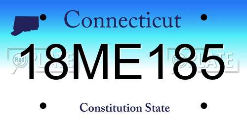 18ME185 Connecticut License Plate