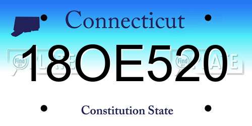 18OE520 Connecticut License Plate