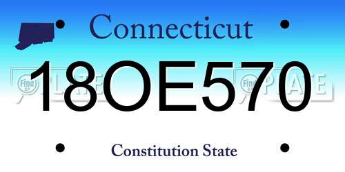 18OE570 Connecticut License Plate