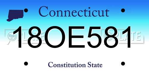 18OE581 Connecticut License Plate