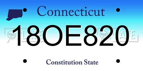 18OE820 Connecticut License Plate
