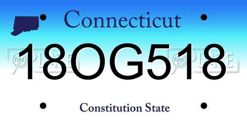 18OG518 Connecticut License Plate
