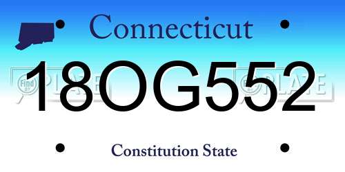 18OG552 Connecticut License Plate