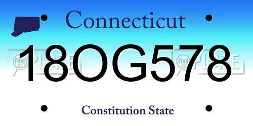 18OG578 Connecticut License Plate