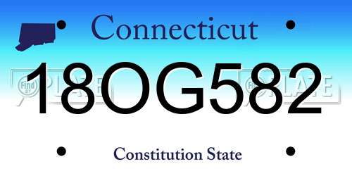 18OG582 Connecticut License Plate