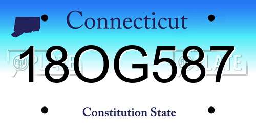 18OG587 Connecticut License Plate