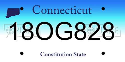 18OG828 Connecticut License Plate