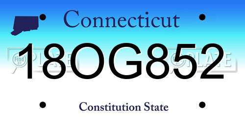 18OG852 Connecticut License Plate