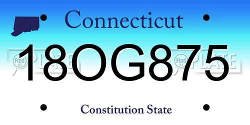 18OG875 Connecticut License Plate