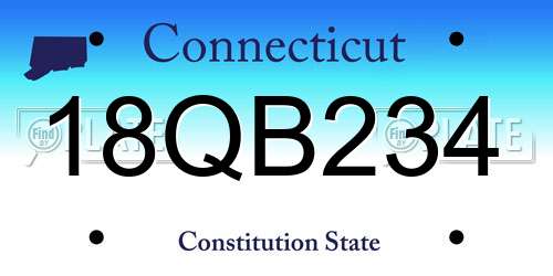 18QB234 Connecticut License Plate
