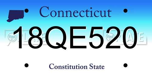 18QE520 Connecticut License Plate