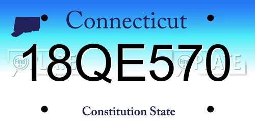 18QE570 Connecticut License Plate