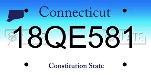 18QE581 Connecticut License Plate