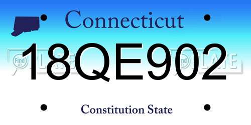 18QE902 Connecticut License Plate