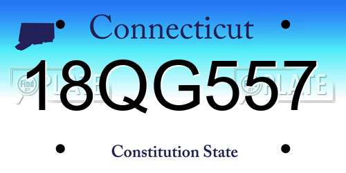 18QG557 Connecticut License Plate