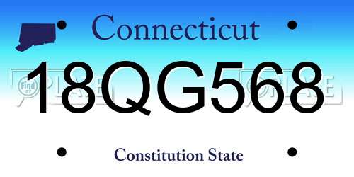 18QG568 Connecticut License Plate