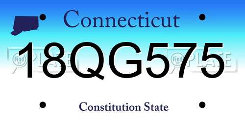 18QG575 Connecticut License Plate
