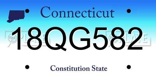 18QG582 Connecticut License Plate
