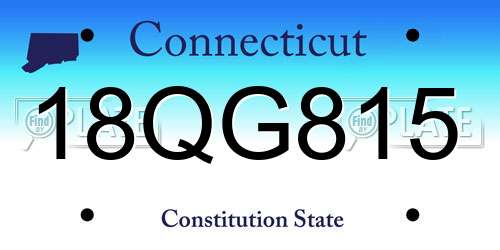 18QG815 Connecticut License Plate