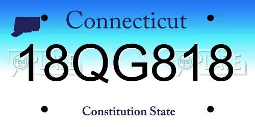 18QG818 Connecticut License Plate