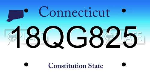 18QG825 Connecticut License Plate