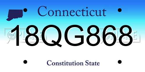 18QG868 Connecticut License Plate