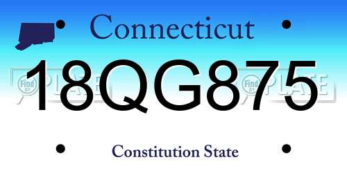 18QG875 Connecticut License Plate
