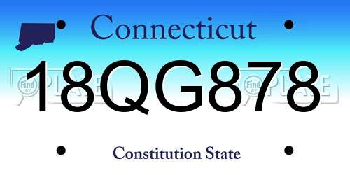 18QG878 Connecticut License Plate
