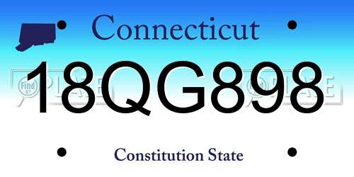 18QG898 Connecticut License Plate
