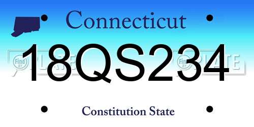 18QS234 Connecticut License Plate