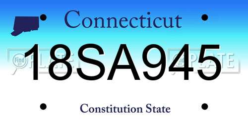 18SA945 Connecticut License Plate