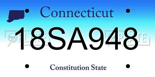 18SA948 Connecticut License Plate