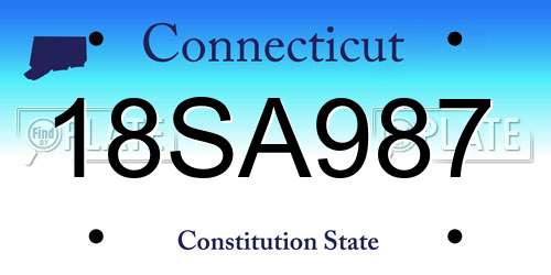 18SA987 Connecticut License Plate