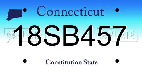 18SB457 Connecticut License Plate