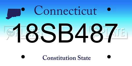 18SB487 Connecticut License Plate