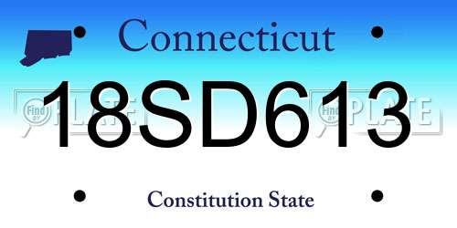 18SD613 Connecticut License Plate