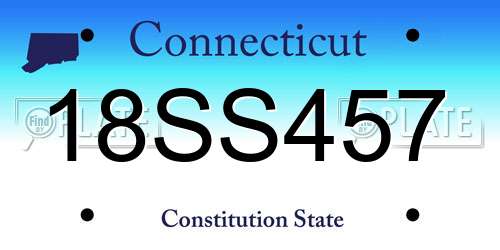 18SS457 Connecticut License Plate