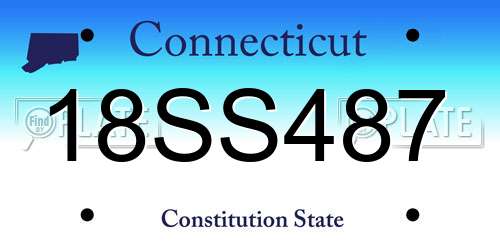18SS487 Connecticut License Plate
