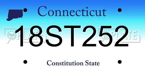 18ST252 Connecticut License Plate