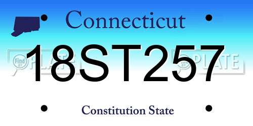 18ST257 Connecticut License Plate