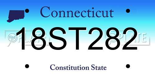 18ST282 Connecticut License Plate