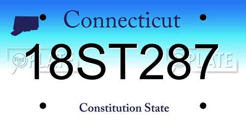 18ST287 Connecticut License Plate