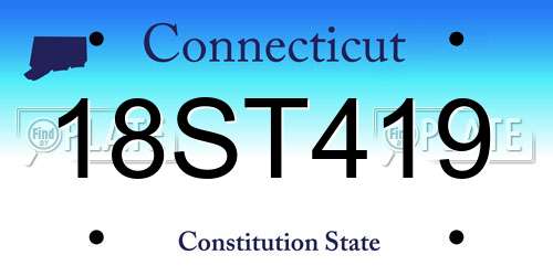 18ST419 Connecticut License Plate