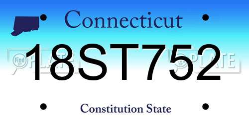 18ST752 Connecticut License Plate